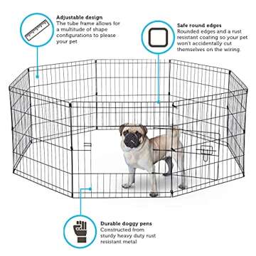 Durable Dog Exercise Pen for Small Pets - 30 sq ft