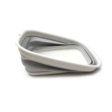 SAMMART 9.45L (2.5 Gallon) Collapsible Tub - Foldable Dish Tub - Portable Washing Basin - Space Saving Plastic Washtub (Grey, M)