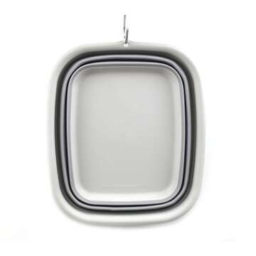 SAMMART 9.45L (2.5 Gallon) Collapsible Tub - Foldable Dish Tub - Portable Washing Basin - Space Saving Plastic Washtub (Grey, M)