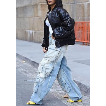Y2K Distressed Cargo Jeans for Women - Trendy Fashion