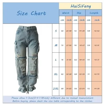 Y2K Distressed Cargo Jeans for Women - Trendy Fashion