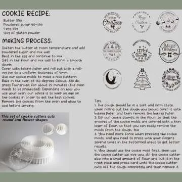 2024 Personalized Christmas Cookie Stamp Christmas Cookie Mold With Your Name 3d Raised Design Merry Christmas Personalized Cookie (Design-A)