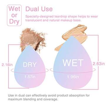 Makeup Beauty Sponge Set - 6 Pack for Flawless Finish