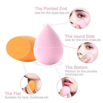 Makeup Beauty Sponge Set - 6 Pack for Flawless Finish