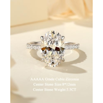 RURULUYA 3.5CT Oval Cut Engagement Ring - Elegant Gift