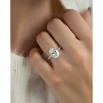 RURULUYA 3.5CT Oval Cut Engagement Ring - Elegant Gift