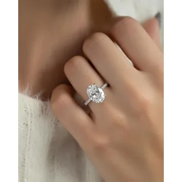 RURULUYA 3.5CT Oval Cut Engagement Ring - Elegant Gift