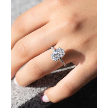 RURULUYA 3.5CT Oval Cut Engagement Ring - Elegant Gift