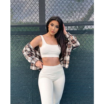 OQQ Seamless Ribbed Yoga Leggings - Stylish & Comfortable