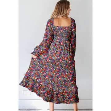Dokotoo Women's Boho Floral Maxi Dress - Summer Perfect Graduation Dress