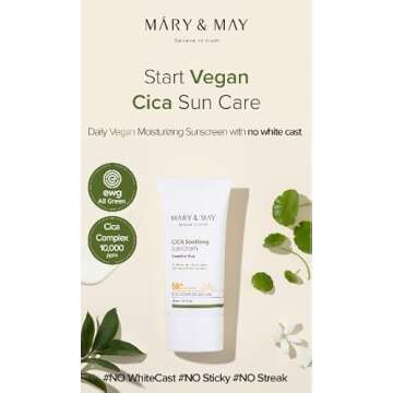 [Mary&May] CICA Soothing Sun Cream SPF50+ PA++++ 1.69 Fl Oz / 50ml | Light Absorption, Non-Sticky SP...