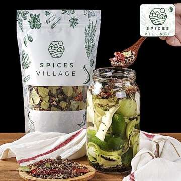 SPICES VILLAGE Pickling Spices for Corned Beef, Pickling Spices Mix for Pickles and Canning, 6.5oz, Pickling Seasoning Blend Kit - Kosher, Gluten Free, Non GMO, Resealable Bulk Bag
