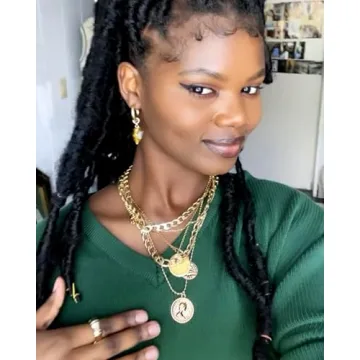 MJartoria Gold Layered Necklaces Trendy Retro Coin Pendant