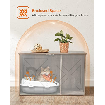 Feandrea Cat Litter Box Enclosure Stylish Furniture for Cats