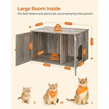 Feandrea Cat Litter Box Enclosure Stylish Furniture for Cats