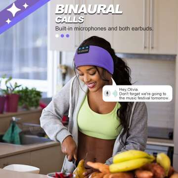 LC-dolida Sleep Headphones Bluetooth 5.4, Headband Headphones Earphones Wireless, Sleep Mask for Sleeping, Sports, Gifts, Workout, Jogging, Yoga,Insomnia, Air Travel, Meditation