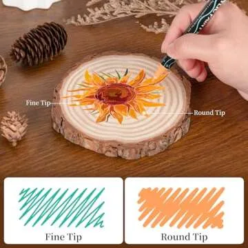 SMOOTHERPRO Acrylic Paint Markers, 24 Colors Dual Tip Acrylic Paint Pens for Wood, Rocks, Canvas, Pu...