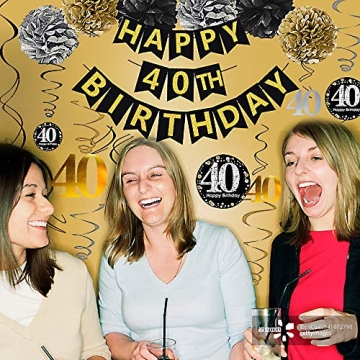 Vibrant Happy 40th Birthday Decoration Kit for Parties