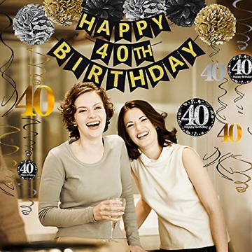 Vibrant Happy 40th Birthday Decoration Kit for Parties