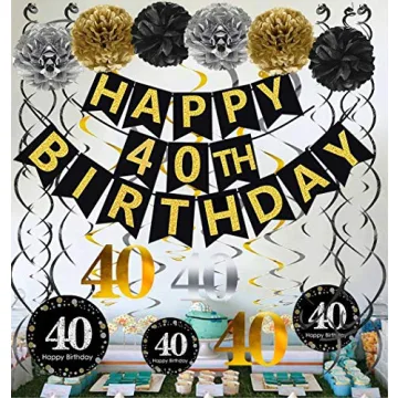 Vibrant Happy 40th Birthday Decoration Kit for Parties