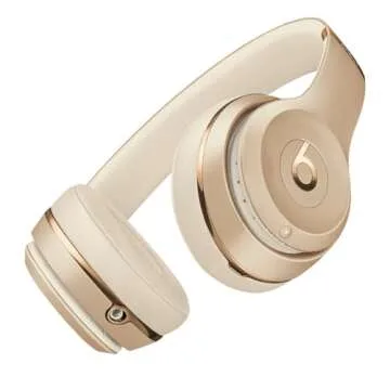 Beats Solo3 Wireless On-Ear Headphones - Gold (2024 Model) (Renewed)
