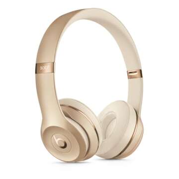 Beats Solo3 Wireless On-Ear Headphones - Gold (2024 Model) (Renewed)