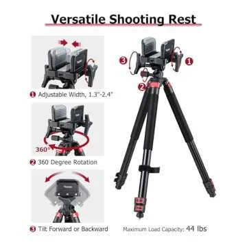 Trakiom Shooting Tripod Hunting Crossbow Rest with Sturdy Aluminum Frame, Lightweight, Provides Shooting Stability, Adjustable Legs, Shooting Rest, and Hands-Free Operation for Hunting and Outdoors
