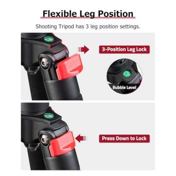 Trakiom Shooting Tripod Hunting Crossbow Rest with Sturdy Aluminum Frame, Lightweight, Provides Shooting Stability, Adjustable Legs, Shooting Rest, and Hands-Free Operation for Hunting and Outdoors