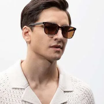 CARFIA Acetate Polarized Sunglasses for Men UV400 Protection Classic Retro Square Shades Driving Glasses