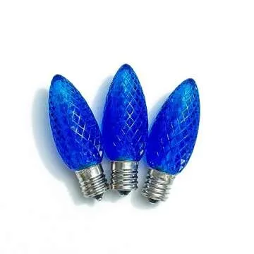 Meconard C9 LED Replacement Christmas Light Bulbs, Blue