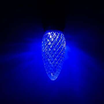 Meconard C9 LED Replacement Christmas Light Bulbs, Blue