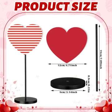 Charming Redbaker 3 Pcs Heart Shape Wooden Table Decor for Valentine's Day