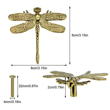 Stunning Gold Dragonfly Drawer Knobs for Home Decor