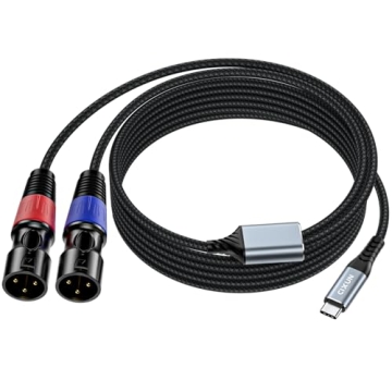 CIXUN USB C to Dual XLR Male Audio Cable - High-Fidelity 32Bit/384Khz Stereo Output