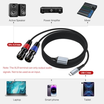 CIXUN USB C to Dual XLR Male Audio Cable High-Fidelity Sound