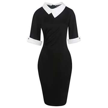 oxiuly Women's Retro Bodycon Knee-Length Formal Office Dresses Work Pencil Dress OX276