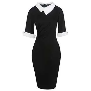 oxiuly Women's Retro Bodycon Knee-Length Formal Office Dresses Work Pencil Dress OX276