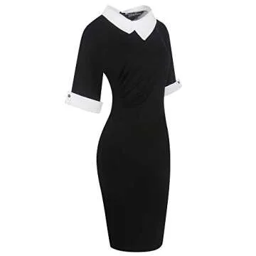 oxiuly Women's Retro Bodycon Knee-Length Formal Office Dresses Work Pencil Dress OX276