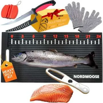 Complete Fish Fillet Mat Kit with Knife & Ruler Decal