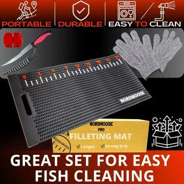 Complete Fish Fillet Mat Kit with Knife & Ruler Decal