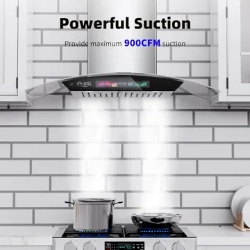 30" Wall Mount Range Hood with 900 CFM Smart Features