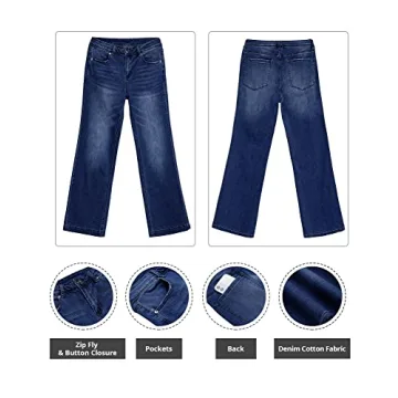 High Waisted Stretchy Wide Leg Jeans for Women | GRAPENT