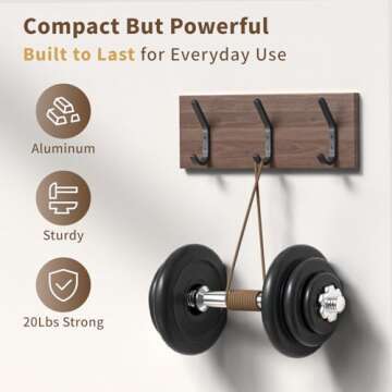 GWAAZXGZ Wall Hooks for Hanging Coats - 5 Pack Black 3.2'' Double Hook Design, Hat Organizers, Wall Mount Hangers for Bags and Keys, Perfect for Garage, Workshop, Entryway, Closet, and DIY Projects