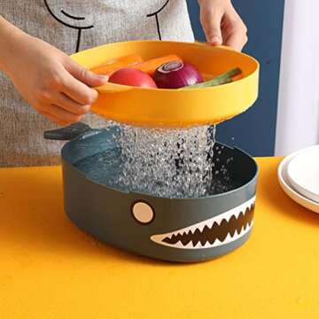 Hemoton Fridge Containers 1pc Double Layer Drainer Basket Detachable Food Pp Refrigerator Containers