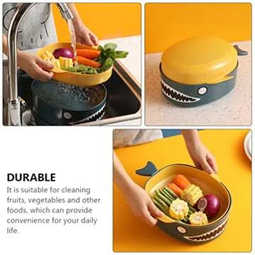 Hemoton Double Layer Drainer Basket for Fridge Use