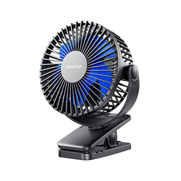 Gaiatop Portable Clip on Fan - Compact, Powerful, USB Rechargeable for Outdoor and Indoor Use