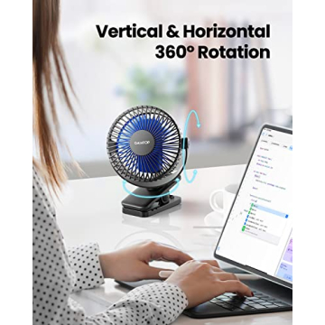 Gaiatop USB Rechargeable Mini Clip Fan for All