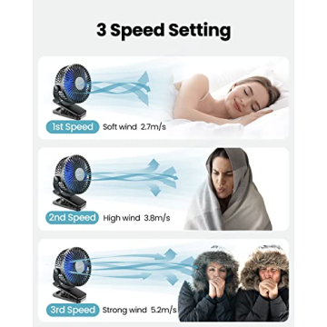 Gaiatop USB Rechargeable Mini Clip Fan for All