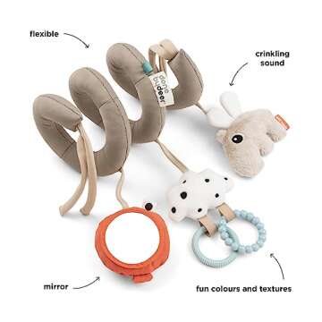 Done by Deer Baby Sensory Activity Spiral Happy Clouds, Sand - Soft Baby Toy with Crinkle Sound, Mir...