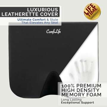 ComfiLife Memory Foam Car Seat Cushion for Pain Relief